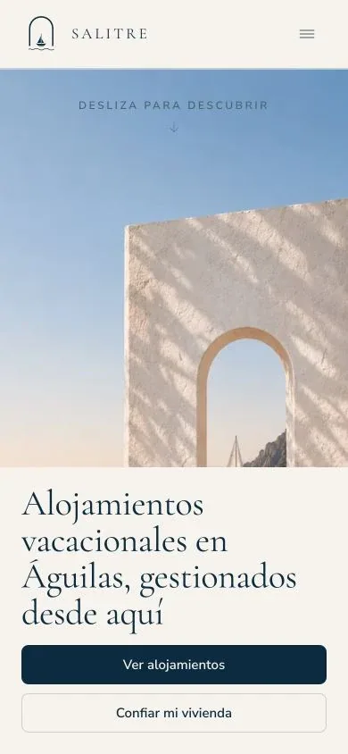 La portada móvil del proyecto, todavía en desarrollo.