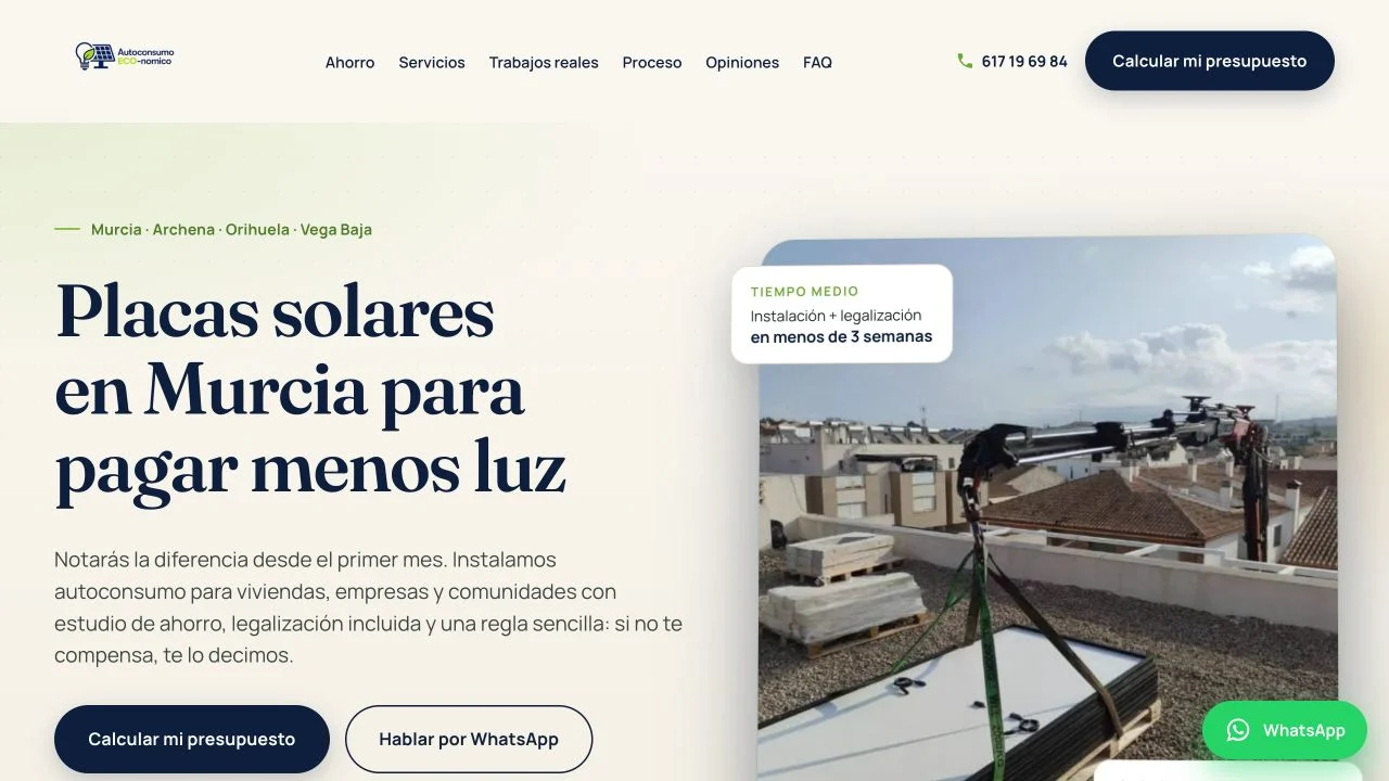 Interfaz de Autoconsumo Eco-Nómico en escritorio