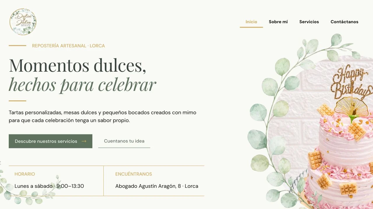 Interfaz de Dulce y Jaleo en escritorio