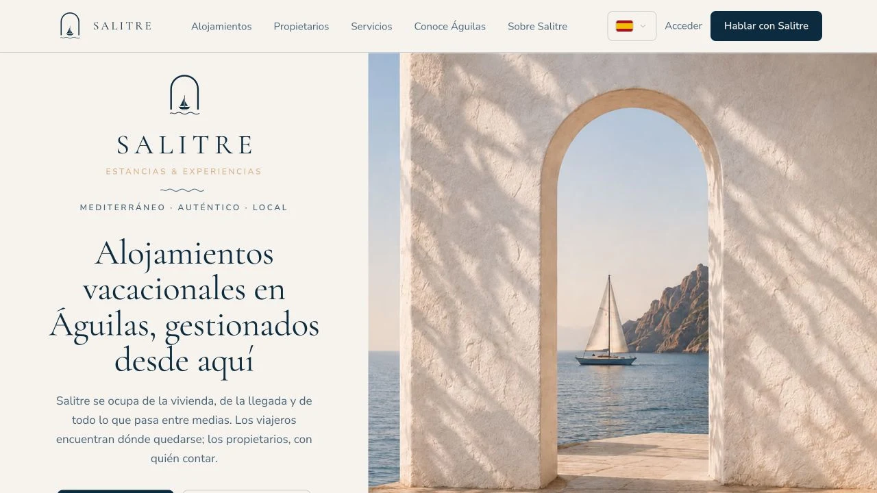 Interfaz de Salitre Águilas en escritorio